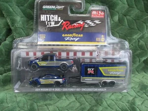 Greenlight Hitch & Tow '14 Nissan GT-R (R35}-'15 Ford F-150-Enclosed Car Hauler - Picture 1 of 9