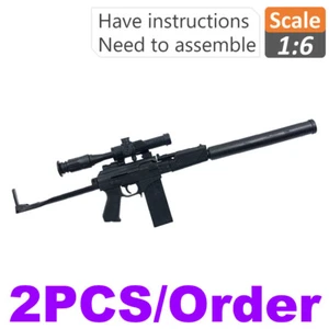 1:6 Scale Model Assembly Sniper Rifle Gun 4D Black 9A-91 For 12" Figure Boy Toy - Picture 1 of 52