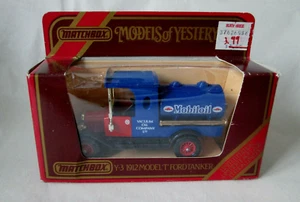 1912 Model T Ford Mobil Oil Tanker Truck Y-3 Models of Yesteryear 1984 Matchbox - Picture 1 of 6