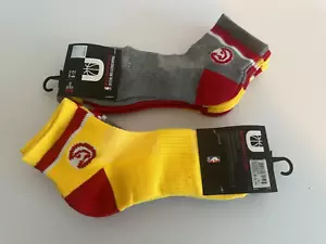 NBA Atlanta Hawks Quarter Socks 6 Pair RED/YELLOW/GRAY Men's 6-12 NWT $40 - Picture 1 of 1