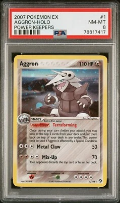 NEAR MINT! 2007 Pokemon ex Power Keepers Aggron Holo Rare #1/108 Ken Sugimori - Image 1 of 2