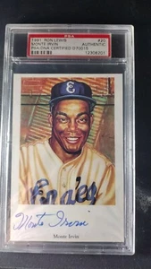 1991 Ron Lewis Postcard #20 Monte Irvin Newark Eagles -PSA Authentic Autograph - Picture 1 of 3