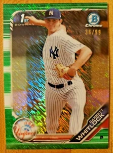 2019 Bowman Chrome Prospects 1st Green Shimmer #'d /99 Garrett Whitlock #BCP-222 - Picture 1 of 3