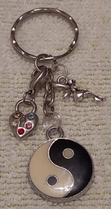 Ying Yang Schlüsselanhänger Fee Strass Vorhängeschloss Brandneu Mutter Tochter Geschenk  - Bild 1 von 4