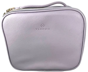 VLANDO Makeup Bag Travel Cosmetics Faux Leather Make Up Purple - NEW - Picture 1 of 6