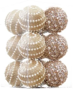 Champagne Christmas Ball Ornaments, Christmas Ball Decorations Shatterproof P... - Picture 1 of 5