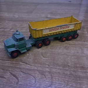 Matchbox green Lesney King Size K-16 Dodge Tractor w/ Twin Tipper Train vintage - Picture 1 of 14