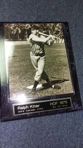Ralph Kiner 10x13 Holz Plakette ~8x10 Foto mit Messing Typenschild~ HOF 1975 (A2) - Bild 1 von 2