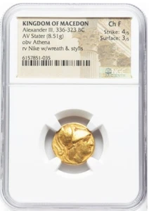 MACEDONIAN KINGDOM. Alexander III the Great (336-323 BC) Gold stater NGC CH Fine - Picture 1 of 4