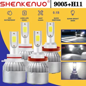 H11 9005 Combo LED Headlight Bulbs Kit for 2015-2018 Ford F150 Hi-Lo Beam 6000K - Picture 1 of 7