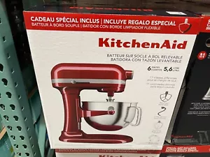 Kitchenaid 6 Quart Bowl-Lift Stand Mixer 11 Speed, Bonus Attachments, Silver Red - Picture 1 of 30