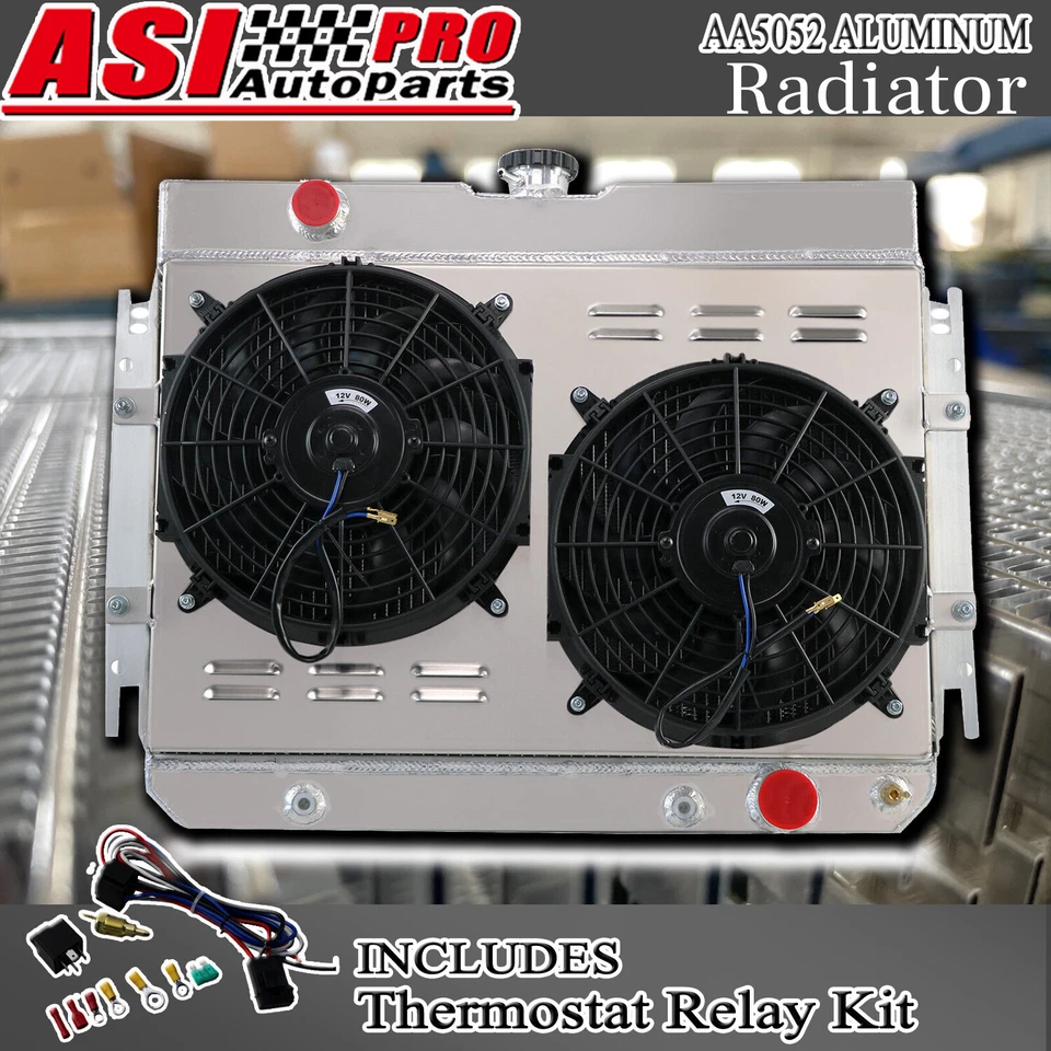 for 1963-1968 1966 Chevrolet Impala 3 Rows Aluminum Radiator Shroud Fan Foto 1 de 4