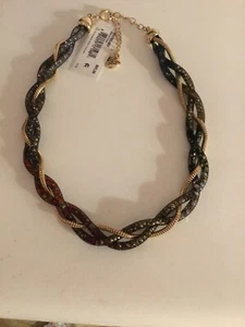 Betsey Johnson Halloween Snake CONFETTI MULTI TWIST COLLAR NECKLACE NWT - Picture 1 of 4