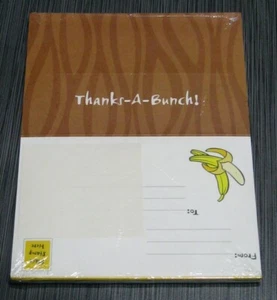 12 Self Mailing Sally Foster THANK YOU NOTE BANANA Theme "Thanks a BUNCH!" NEW - Picture 1 of 2