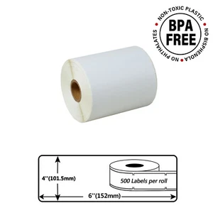 4"x6" 500 Labels per Roll Direct Thermal for Zebra Eltron LP-2642, LP-2742 4X6 - Picture 1 of 20