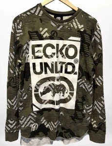 VTG Ecko UNLTD Rhino Black Camo Mens Sweatshirt Size Large EUC - Picture 1 of 6