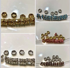 Rhinestone Rondelle Spacer Beads 6mm & 8mm ~ More Option ✰✰USA Seller✰✰  - Picture 1 of 10