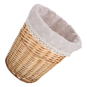 Handgewebter Rattan-Wäschekorb, Weiden-Wäschekorb für schmutzige Kleidung, - Bild 1 von 12