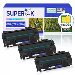 3 Pack CF280A 80A Black Toner Cartridge For HP Laserjet 400 Pro M401dn Printer - Picture 1 of 24