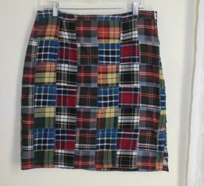 Saia lápis PREPPY Cape Madras tamanho 12 colcha arte para usar flanela patchwork G - Imagem 1 de 4