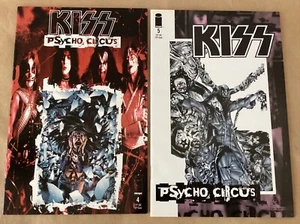 2 Kiss Psycho Circus #4 & 5 comic books Todd McFarlane Image excllent 1998 rock - Picture 1 of 8