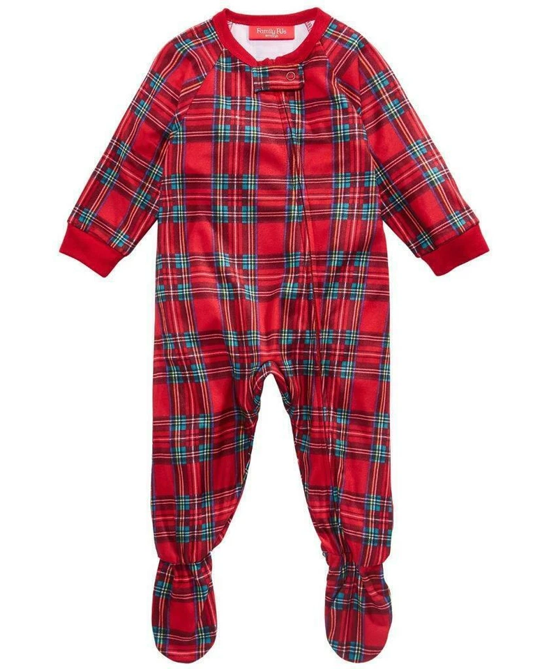 Family PJs Red Christmas Infant Footed Pajamas Loungewear 18 MO BHFO 2590
