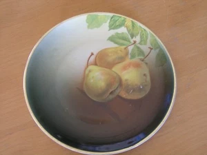 Antiguo colgante de pared de placa de peras pintadas a mano HR Bavaria borde dorado 7,75" muy fino - Imagen 1 de 6