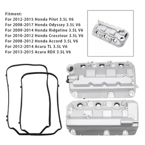 2PCS Front+Rear Engine Valve Cover For Honda Odyssey Pilot Ridgelin Accord 3.5L； - Picture 1 of 16