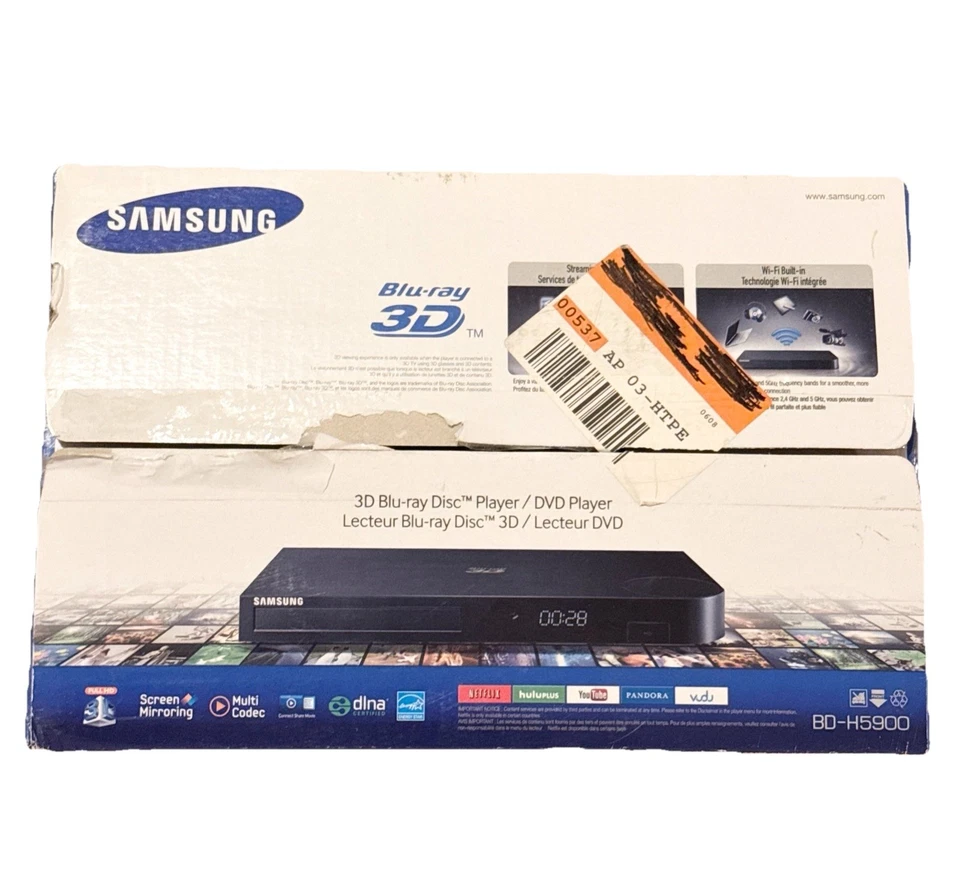 Samsung (BD-H5900) HD Up conversion 3D  Blu-ray & DVD & CD Player & DUAL Wi-Fi - Image 1 of 4