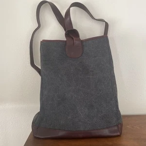 Ellington Portland Oregon Leder Canvas Handtasche grau braun Rucksack Tasche Chambray - Bild 1 von 12
