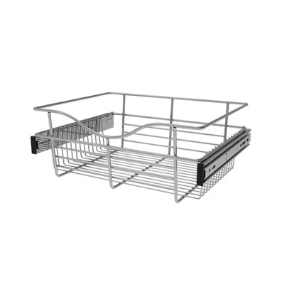 7 In. H X 18 In. W Chrome Steel 1-Drawer Wide Mesh Wire Basket - Image 1 of 4