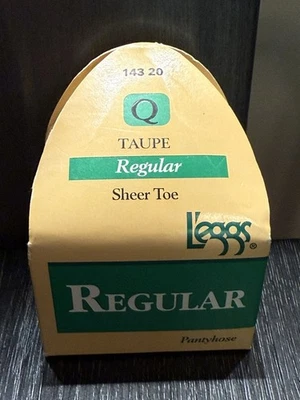 Винтажные колготки L'eggs серо-коричневые с прозрачным носком размер Q - Изображение 1 из 4