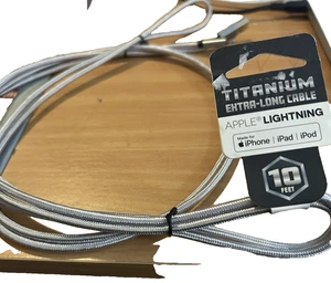 Apple Lighting Titanium Extra-Long Cable Made for iPhone, iPad and Ipod New 10FT - Picture 1 of 4