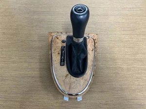 07-09 MERCEDES W211 E350 E550 SHIFT SHIFTER KNOB BOOT COVER BEZEL TRIM WOOD OEM - Picture 1 of 15