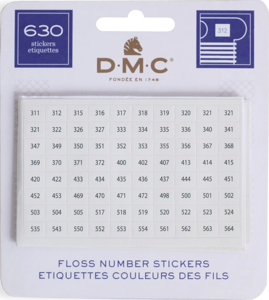 DMC Floss Number Stickers-640 Labels - Image 1 of 1