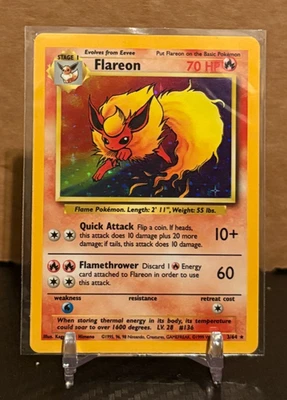 Pokemon Card Flareon 3/64 Holo Rare Jungle Set No Symbol Error - Image 1 of 2