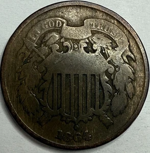 1864 US 2 Cent 2c Exact Coin Imaged #2C131 - Picture 1 of 2