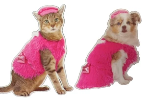 Pink Dog or Cat  Fuzzy Dress and Hat Size S Attached Purse New - Picture 1 of 10