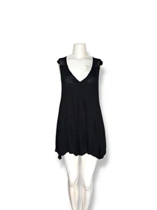 Nuevo Vestido Túnica HARD TAIL Forever Sin Mangas Frontal Dividido Cuello en V Columpio Negro talla S - Imagen 1 de 8