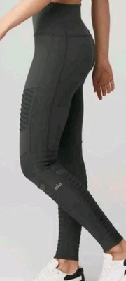 Alo Women's HR Gray Moto Leggings Athletic Yoga Sports! S - Image 1 of 4