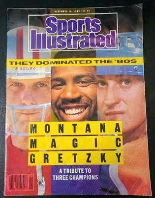 Revista Sports Illustrated 18 de diciembre 1989 Montana Magic Gretzky Three Champions Foto 1 de 4