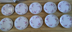 Set 10 Diamond China Kirschblüten Brotteller weiß mit rosa Blumen Japan - Bild 1 von 9