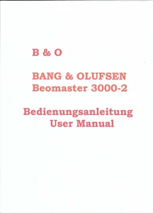 B & O Bang & Olufsen Bedienungsanleitung owner´s manual für Beomaster 3000 Copy - Picture 1 of 1