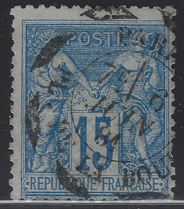 PAR-01-5-4: Cachet d'essai Pl de la Bourse (bur 1) (cercle ext hachuré) sur n°90 - Imagen 1 de 1
