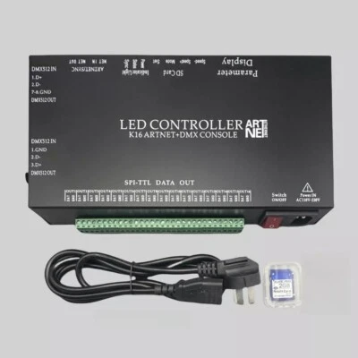 K16 Artnet Programmable Pixel LED Controller for DMX512 WS2811 RGB LED Strip - Image 1 of 4