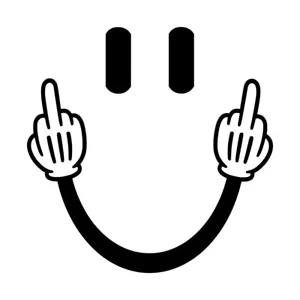 Decalcomania Smiley Face Flip Off #1 4,5"x4,5" colore a scelta - Foto 1 di 2