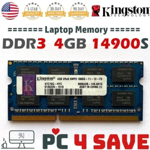 Kingston 4GB DDR3 1866MHz 12RX8 PC3-14900S 1.50V Laptop Memory Single SODIMM - Picture 1 of 1