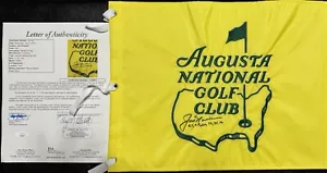Bandera firmada por Jack Nicklaus sin fecha miembros de Masters ganando años certificado de autenticidad JSA ¡RARO! - Imagen 1 de 3