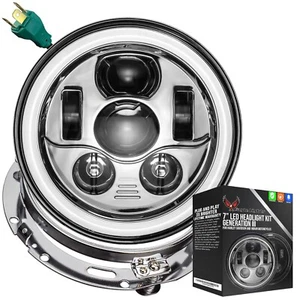 Eagle Lights Chrome 7" Gen 3 Halo LED Headlight & Ring 1990-2013 Harley Touring - Bild 1 von 13