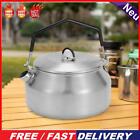 1L Portable Camping Teapot Kettle With Handle Outdoor Hiking Tableware (Silver)